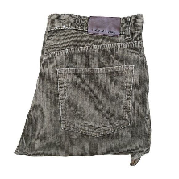 Calvin Klien Jeans Corduroy Pants Size 34 Olive Green/Brown - Picture 8 of 10